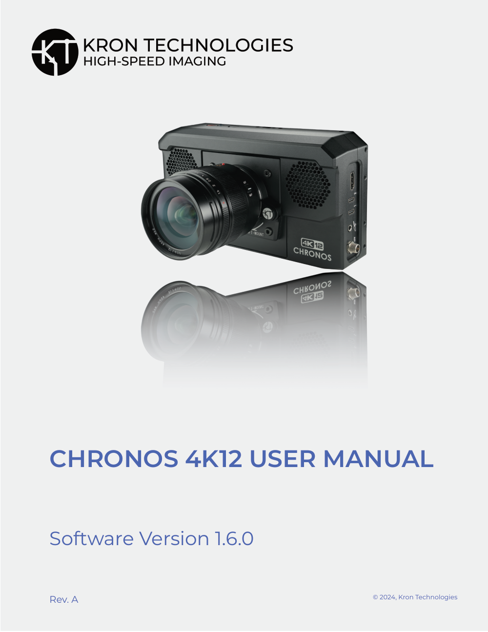 First-page cover of Chronos 4K12 High-Speed Camera User Manual
